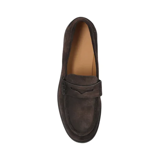 Emporio Armani Round Toe Slip-On Loafers