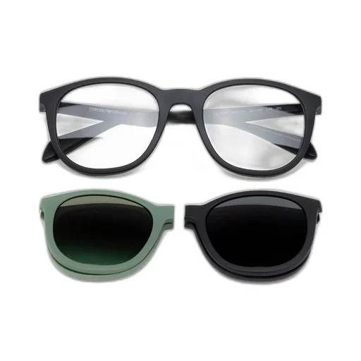 Emporio Armani Round Frame Clip-On Glasses