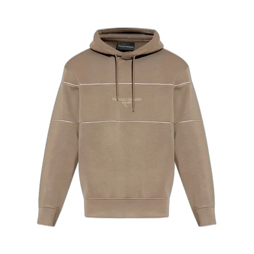Emporio Armani Logo-Embossed Drawstring Hoodie
