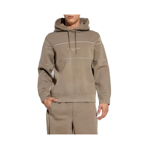 Emporio Armani Logo-Embossed Drawstring Hoodie