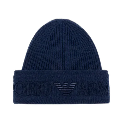 Emporio Armani Logo Embroidered Knitted Beanie