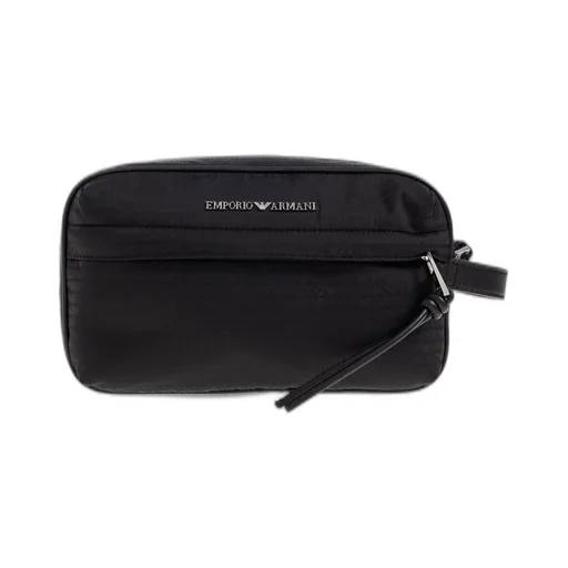 Emporio Armani Logo Lettering Zip-Up Wash Bag