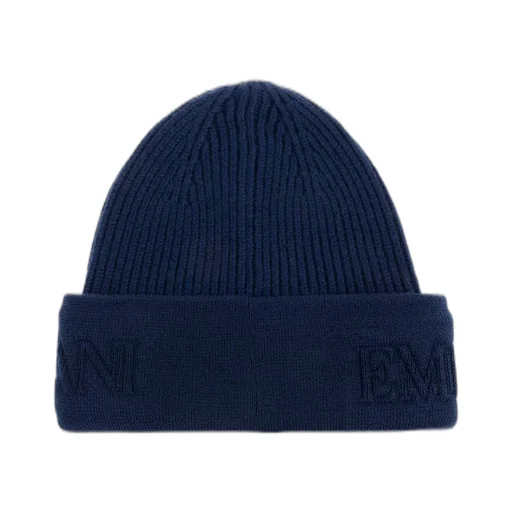 Emporio Armani Logo Embroidered Knitted Beanie