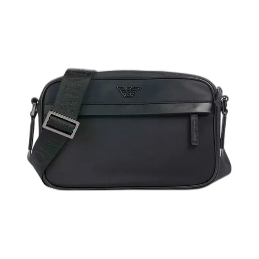 Emporio Armani Logo Plaque Zipped Messenger Bag