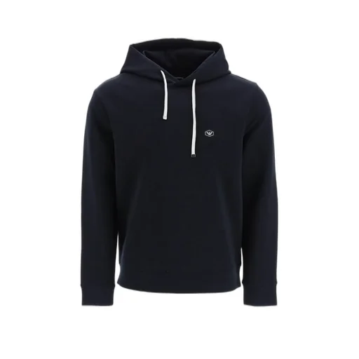 Emporio Armani Logo Patch Drawstring Hoodie