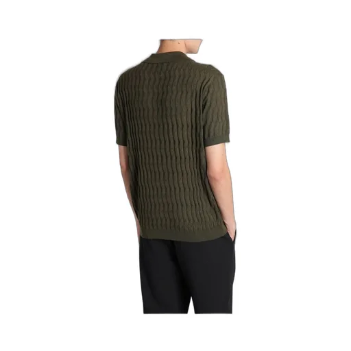 Emporio Armani Textured Knitted Polo Shirt
