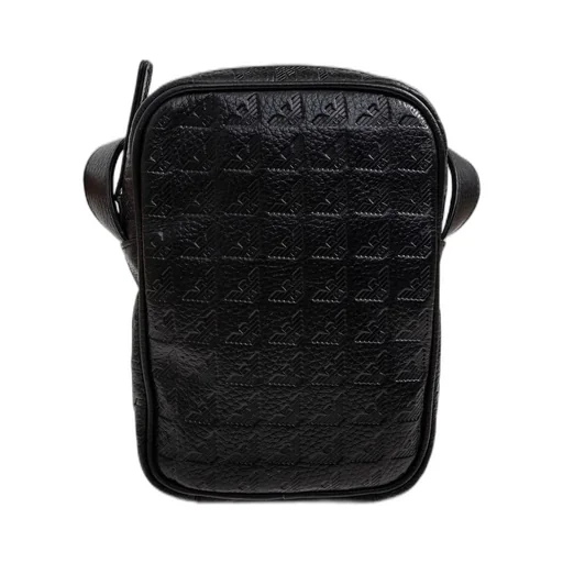 Emporio Armani Logo Embossed Zip-Up Messenger Bag