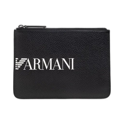 Emporio Armani Logo Printed Zipped Clutch Bag