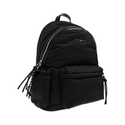 Emporio Armani Logo Plaque Zip-Up Quilted Backpack