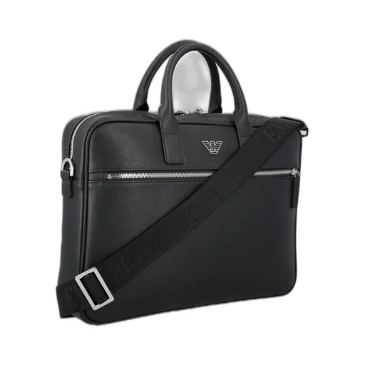 Emporio Armani Logo Plaque Zipped Laptop Case