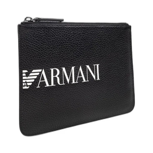 Emporio Armani Logo Printed Zipped Clutch Bag