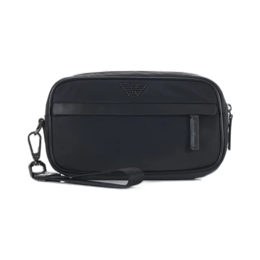 Emporio Armani Logo Plaque Zip-Up Clutch Bag