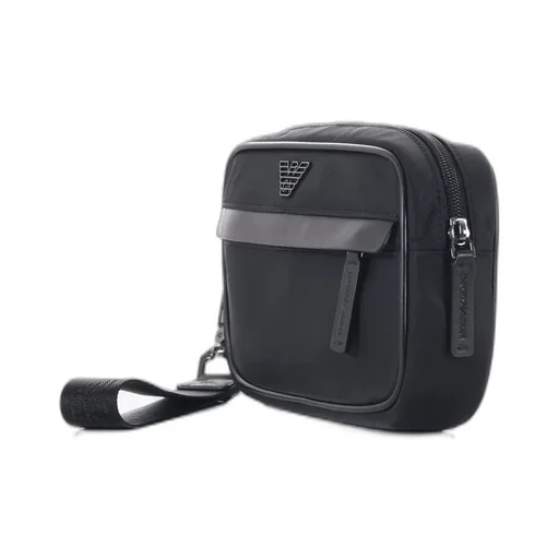 Emporio Armani Logo Plaque Zip-Up Clutch Bag