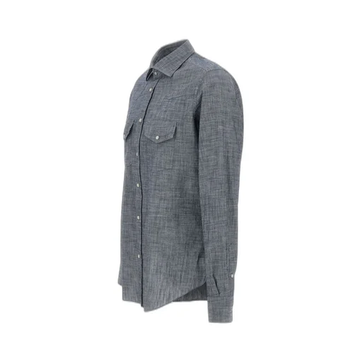 Eleventy Jewel Button Denim Shirt