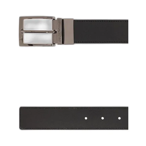 Emporio Armani Reversible Logo Engraved Buckle Belt