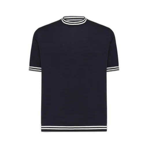 Eleventy Striped Trim T-Shirt