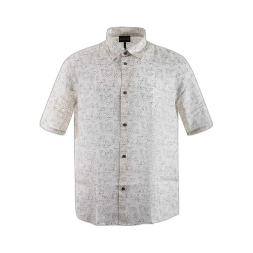 Emporio Armani All-Over Eagle And Seaside Theme Printed Asv Shirt