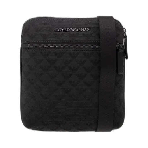 Emporio Armani All-Over Jacquard Eagle Flat Shoulder Bag