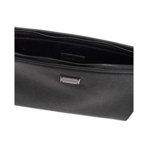 Emporio Armani Logo Plaque Zip-Up Clutch Bag