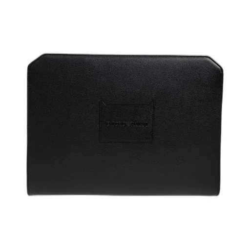 Emporio Armani Logo Plaque Zip-Up Clutch Bag