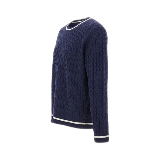 Eleventy Cable Knit Crew Neck Sweater