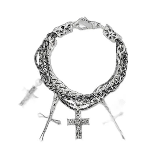 Reissue Notre-Dame Cross Charm Bracelet