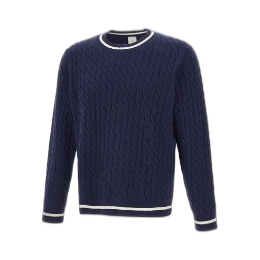 Eleventy Cable Knit Crew Neck Sweater