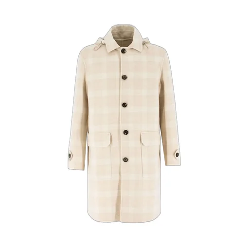 Eleventy Single Breasted Checked Coat