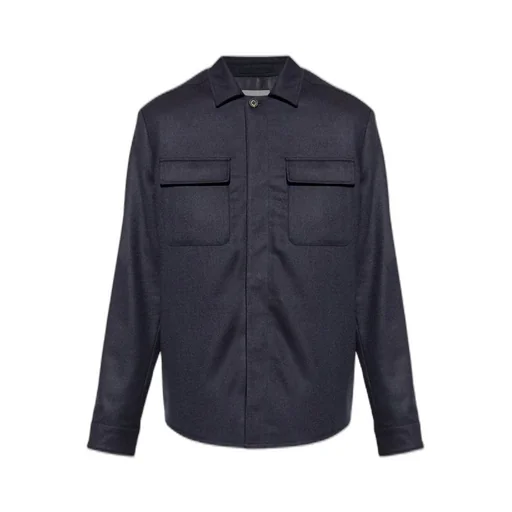 Eleventy Wool Pocketed Shirt