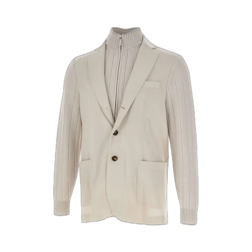 Eleventy Ribbed Knit Blazer Jacket