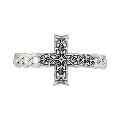 Emanuele Bicocchi Notre Dame Cross Large Edge Chain Bracelet