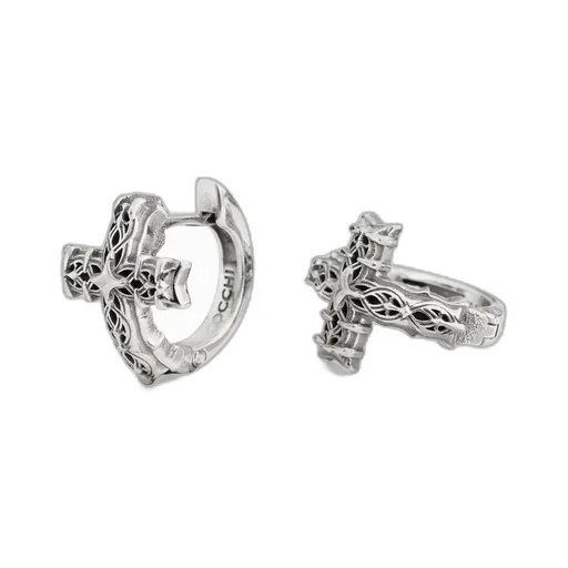 Emanuele Bicocchi Notre-Dame Cross Hoop Earrings