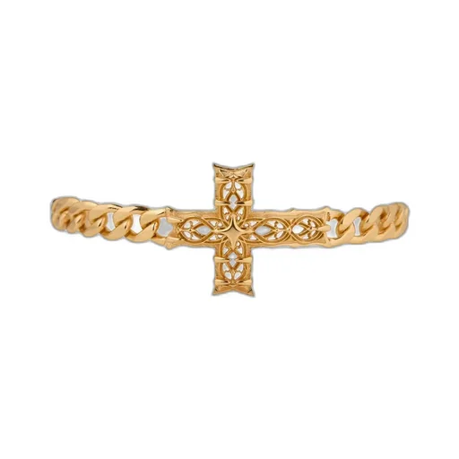 Emanuele Bicocchi Notre Dame Cross Edge Chain Bracelet