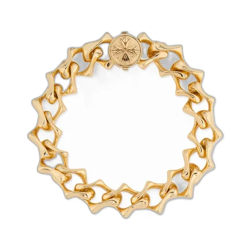 Emanuele Bicocchi Large Sharp Polished Chain Logo Bracelet
