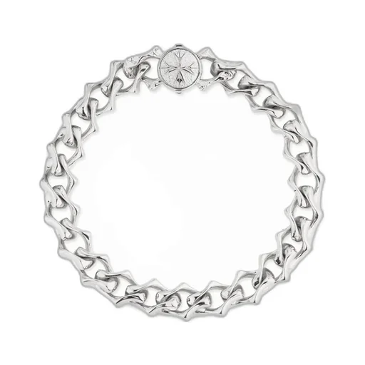 Emanuele Bicocchi Sharp Polished Chain Logo Bracelet