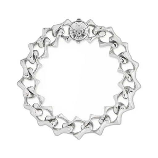 Emanuele Bicocchi Large Sharp Polished Chain Logo Bracelet