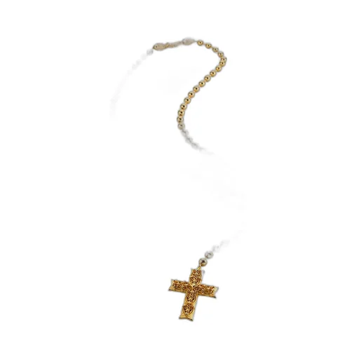 Emanuele Bicocchi Notre Dame Cross Large Beaded Rosary Necklace