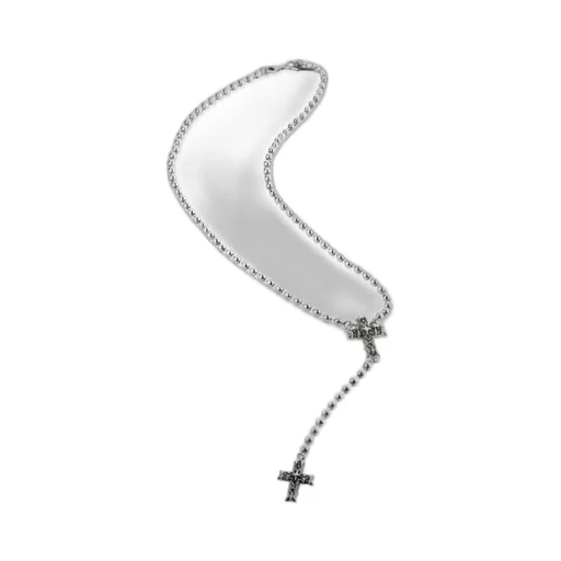 Emanuele Bicocchi Notre Dame Cross Large Beaded Rosary Necklace