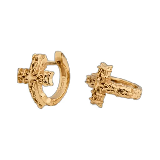 Emanuele Bicocchi Notre-Dame Cross Hoop Earrings