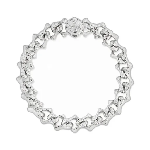 Emanuele Bicocchi Sharp Chain Logo Bracelet