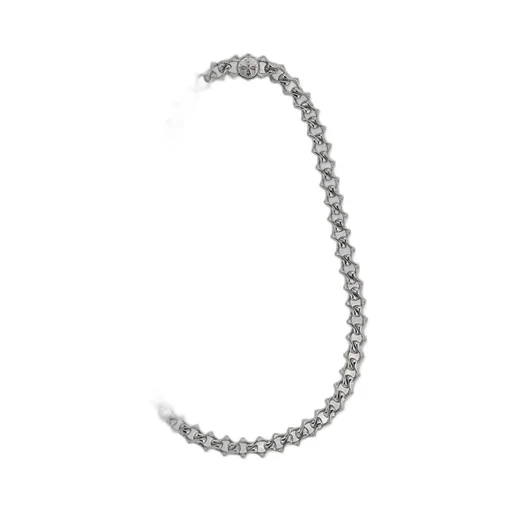 Emanuele Bicocchi Sharp Polished Chain Logo Necklace