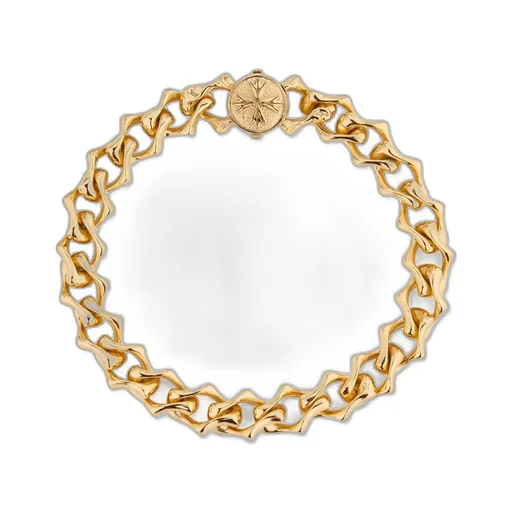 Emanuele Bicocchi Sharp Polished Chain Logo Bracelet