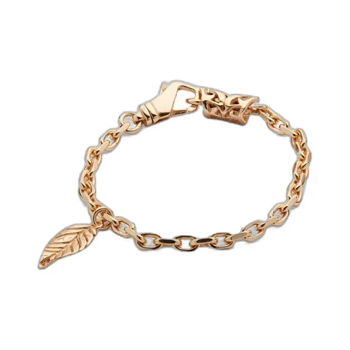 Emanuele Bicocchi Leaf Pendant Chain-Link Bracelet