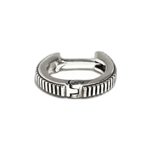 Emanuele Bicocchi Striped Hoop Single Earring