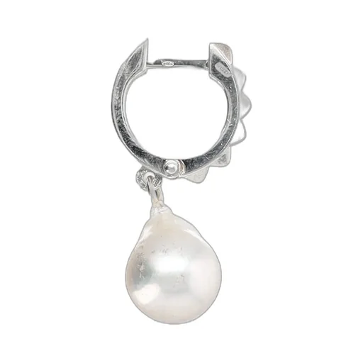Emanuele Bicocchi Pearl Drop Hoop Single Earring