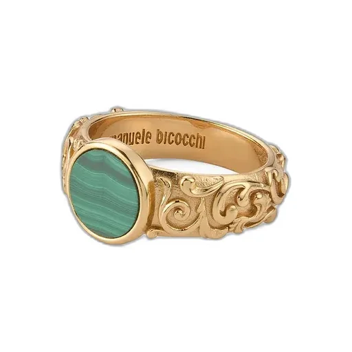 Emanuele Bicocchi Arabesque Malachite Chevalier Ring