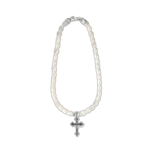 Emanuele Bicocchi Cross-Pendant Pearl Necklace