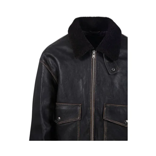 Dunst Shearling Collar Leather Jacket