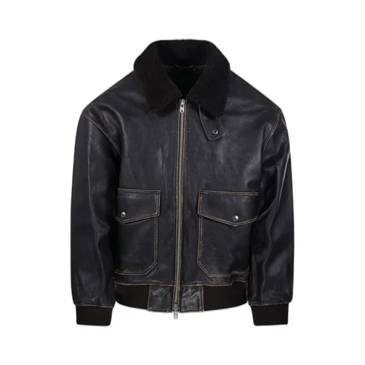 Dunst Shearling Collar Leather Jacket