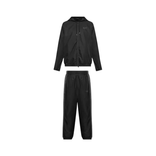 Ea7 Emporio Armani Logo Printed Two Piece Tracksuit Set